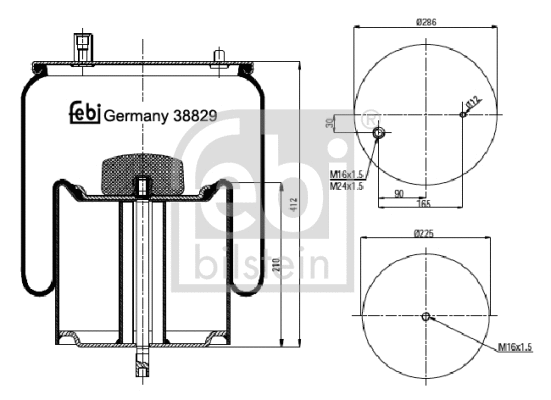 Bellow, air suspension (38829)
