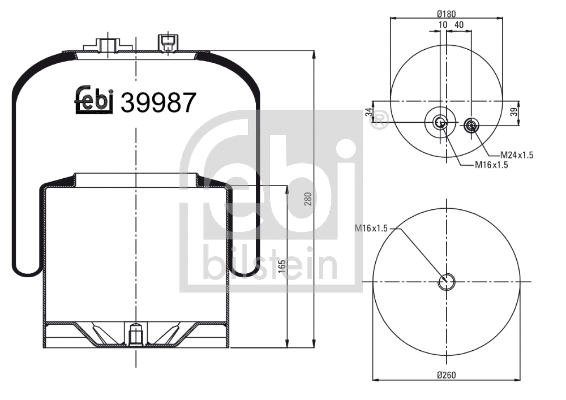 Bellow, air suspension (39987)