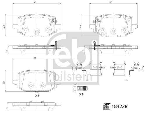 Brake Pad Set, disc brake (184228)