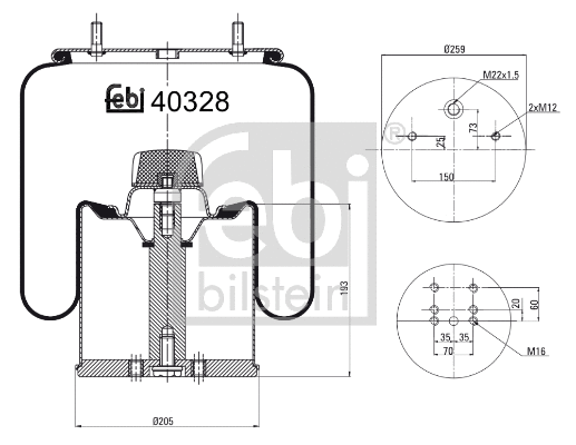 Bellow, air suspension (40328)