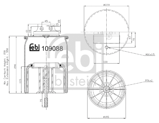 Bellow, air suspension (109088)