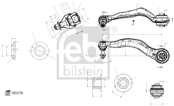 Control/Trailing Arm, wheel suspension (185576)