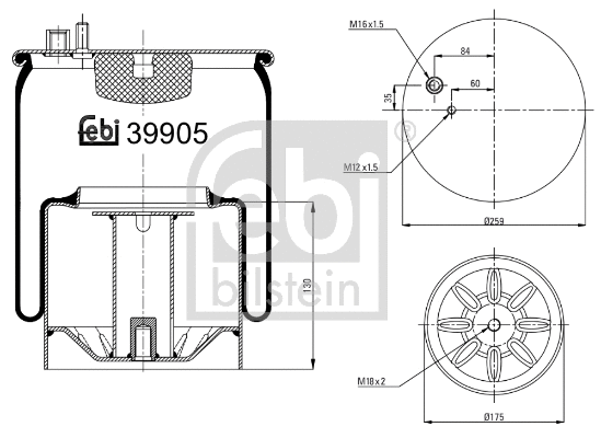 Bellow, air suspension (39905)