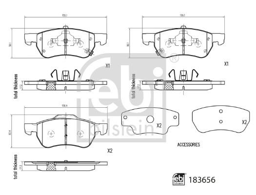 Brake Pad Set, disc brake (183656)