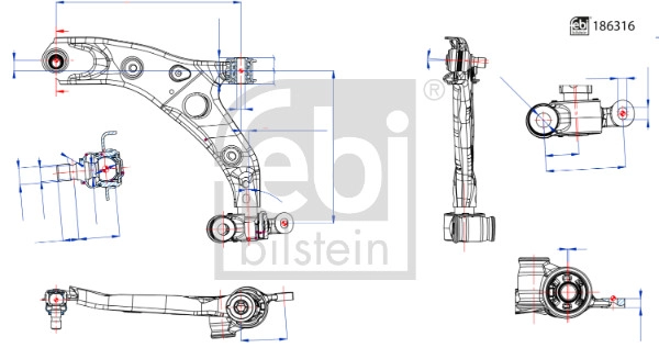 Control/Trailing Arm, wheel suspension (186316)