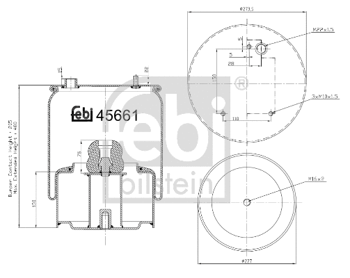 Bellow, air suspension (45661)