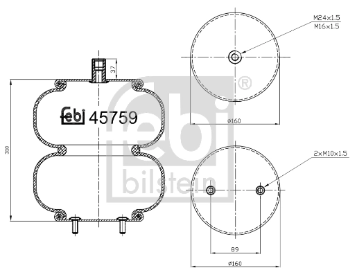 Bellow, air suspension (45759)