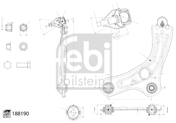 Control/Trailing Arm, wheel suspension (188190)
