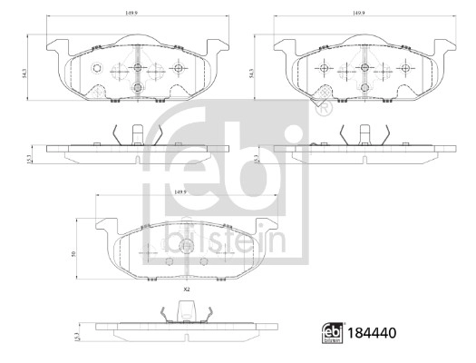 Brake Pad Set, disc brake (184440)