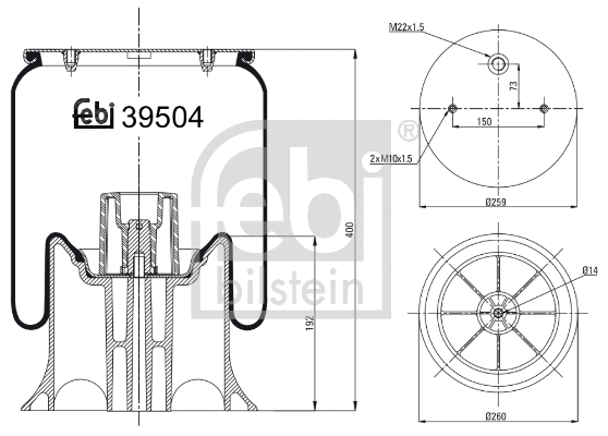 Bellow, air suspension (39504)