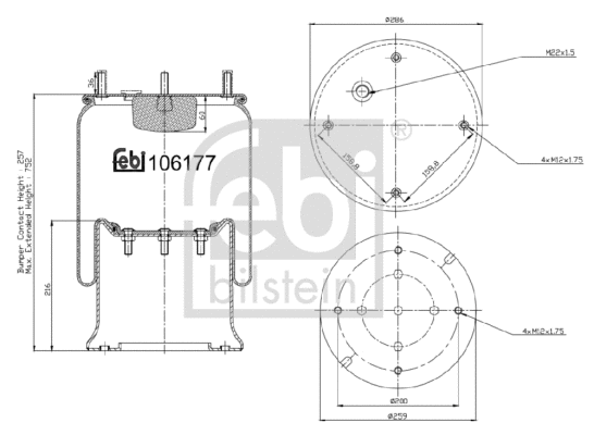 Bellow, air suspension (106177)