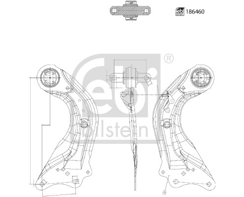 Control/Trailing Arm, wheel suspension (186460)