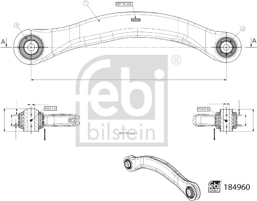 Control/Trailing Arm, wheel suspension (184960)