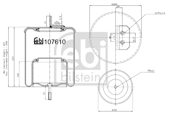 Bellow, air suspension (107610)
