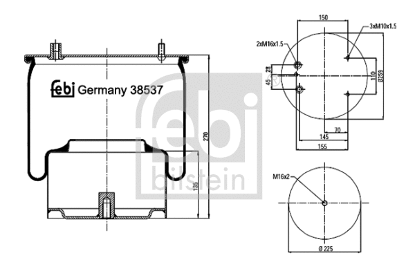 Bellow, air suspension (38537)