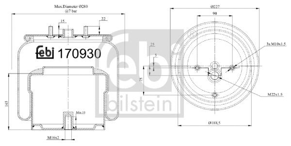 Bellow, air suspension (170930)