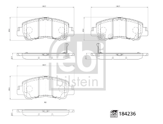 Brake Pad Set, disc brake (184236)