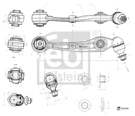Control/Trailing Arm, wheel suspension (185590)