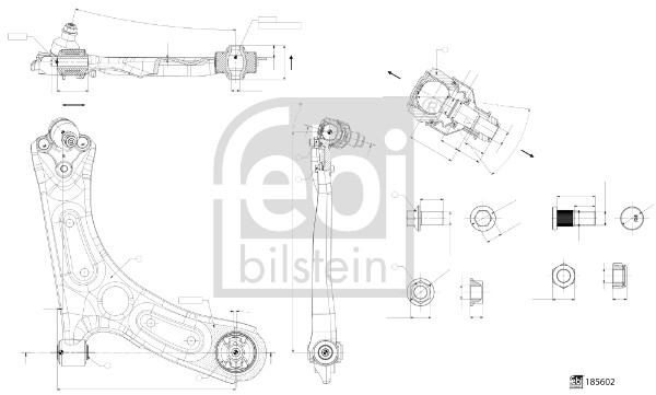 Control/Trailing Arm, wheel suspension (185602)