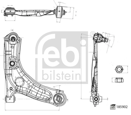Control/Trailing Arm, wheel suspension (185902)