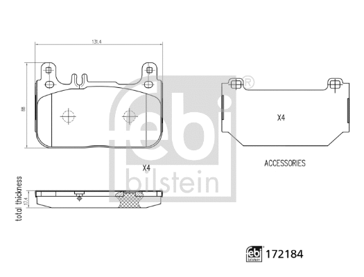 Brake Pad Set, disc brake (172184)