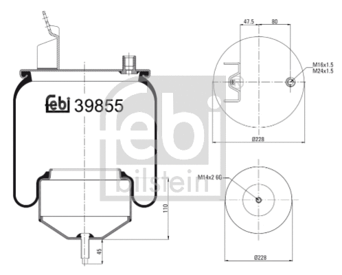 Bellow, air suspension (39855)