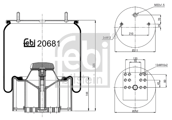 Bellow, air suspension (20681)
