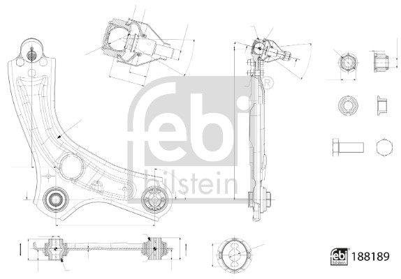 Control/Trailing Arm, wheel suspension (188189)