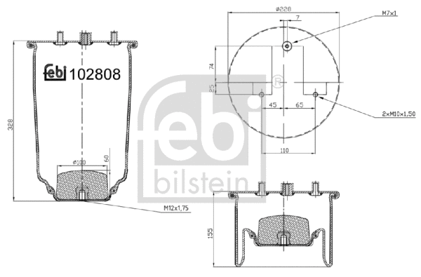 Bellow, air suspension (102808)