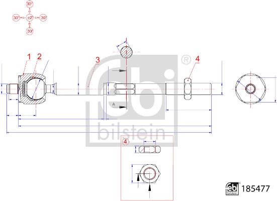 Inner Tie Rod (185477)