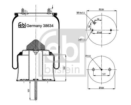Bellow, air suspension (38634)