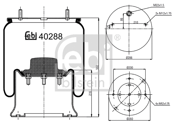Bellow, air suspension (40288)