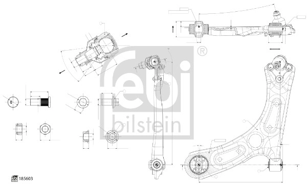 Control/Trailing Arm, wheel suspension (185603)