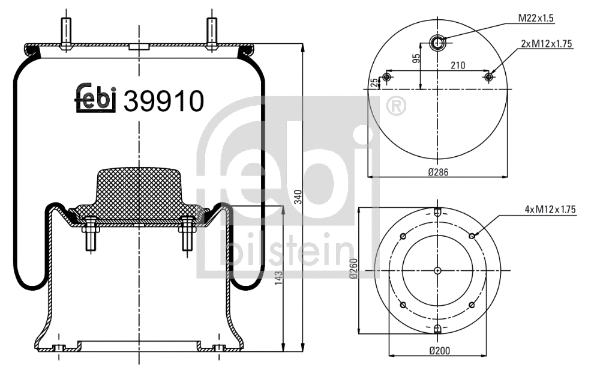 Bellow, air suspension (39910)