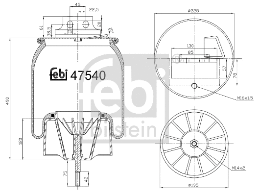 Bellow, air suspension (47540)