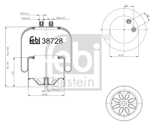 Bellow, air suspension (38728)