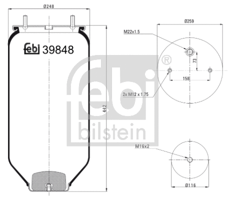 Bellow, air suspension (39848)