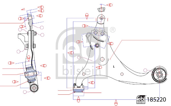 Control/Trailing Arm, wheel suspension (185220)
