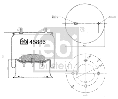 Bellow, air suspension (45886)