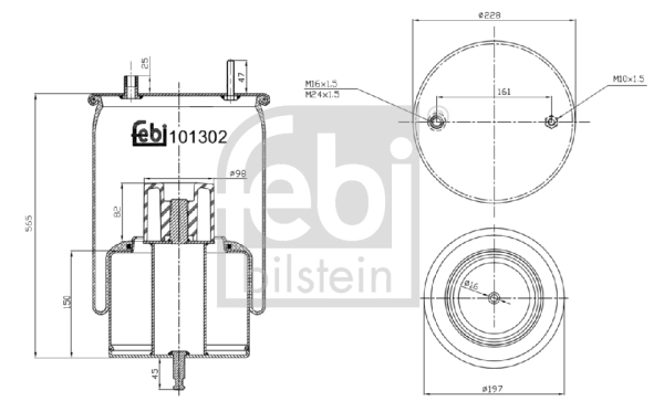 Bellow, air suspension (101302)