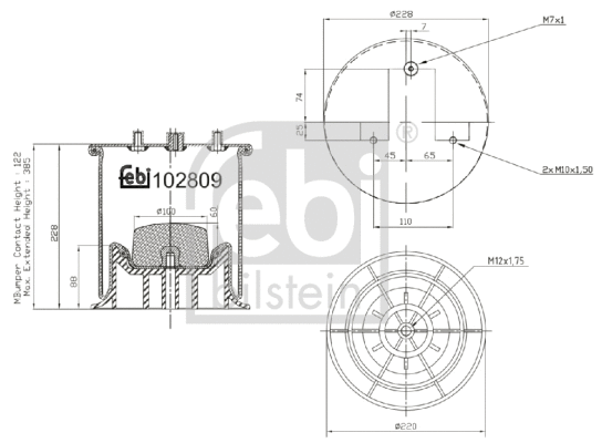 Bellow, air suspension (102809)