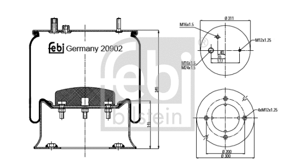 Bellow, air suspension (20902)