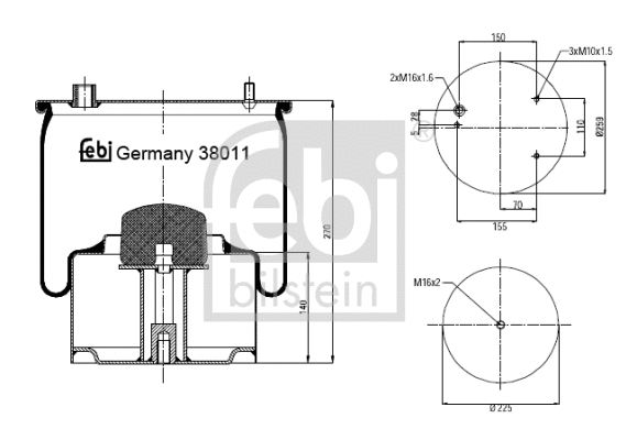 Bellow, air suspension (38011)