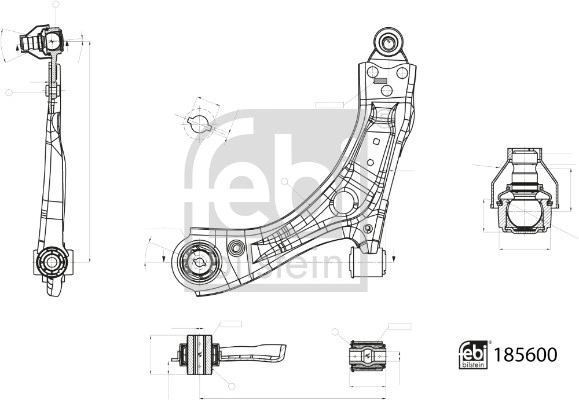 Control/Trailing Arm, wheel suspension (185600)