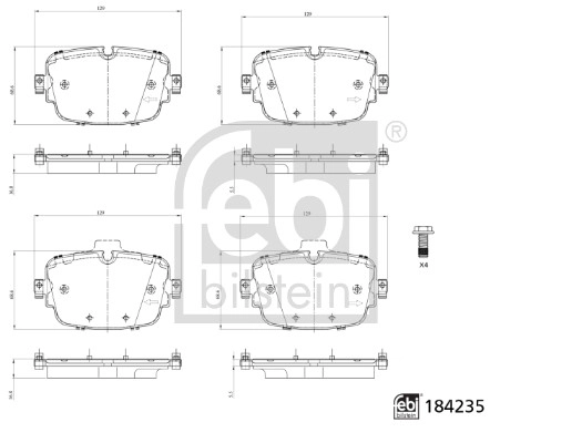 Brake Pad Set, disc brake (184235)