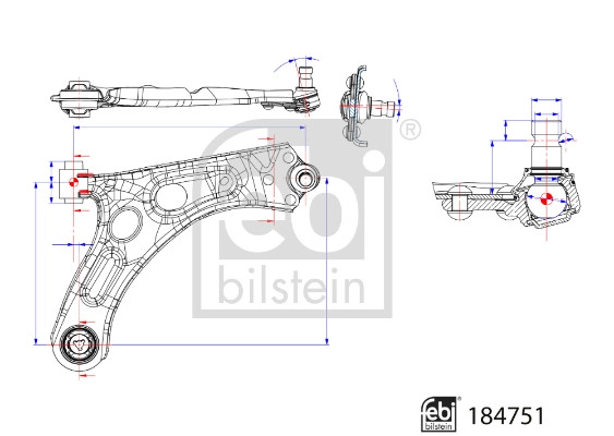 Control/Trailing Arm, wheel suspension (184751)