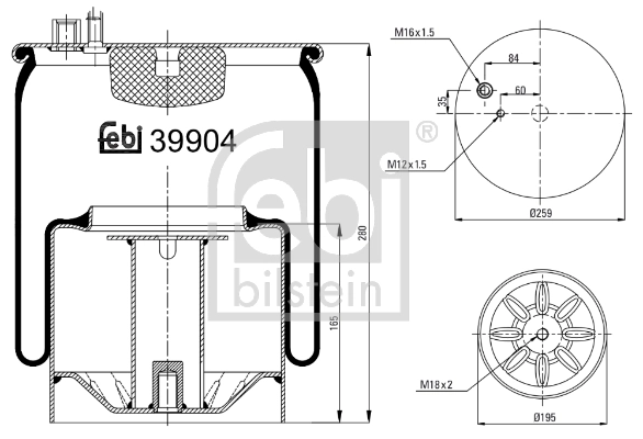 Bellow, air suspension (39904)