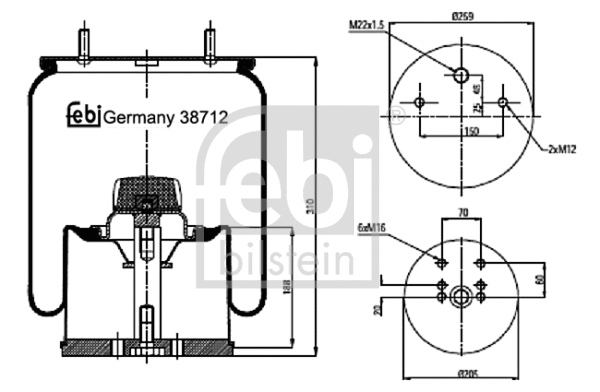 Bellow, air suspension (38712)
