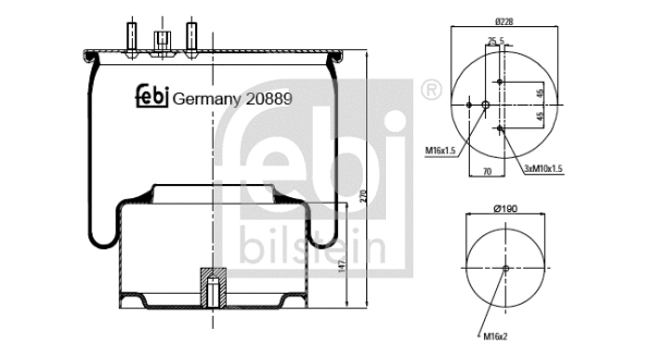 Bellow, air suspension (20889)