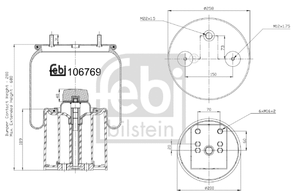 Bellow, air suspension (106769)